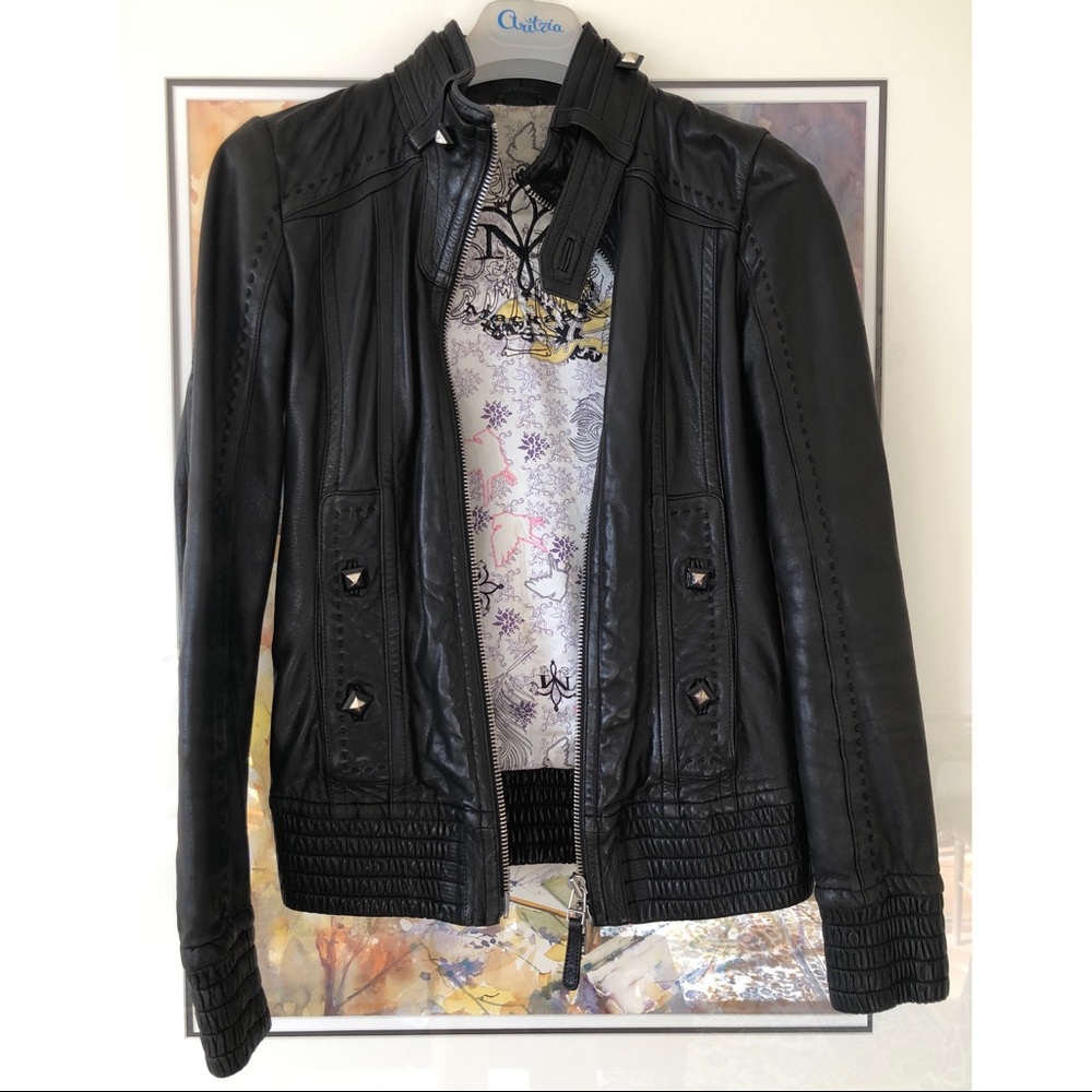 Aritzia Mackage black leather jacket, Size XS